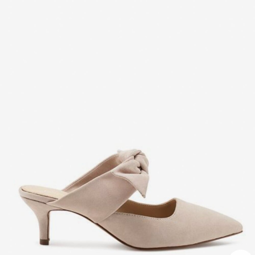 Botkier Size 7.5 Suede Kitten Heels with Bow